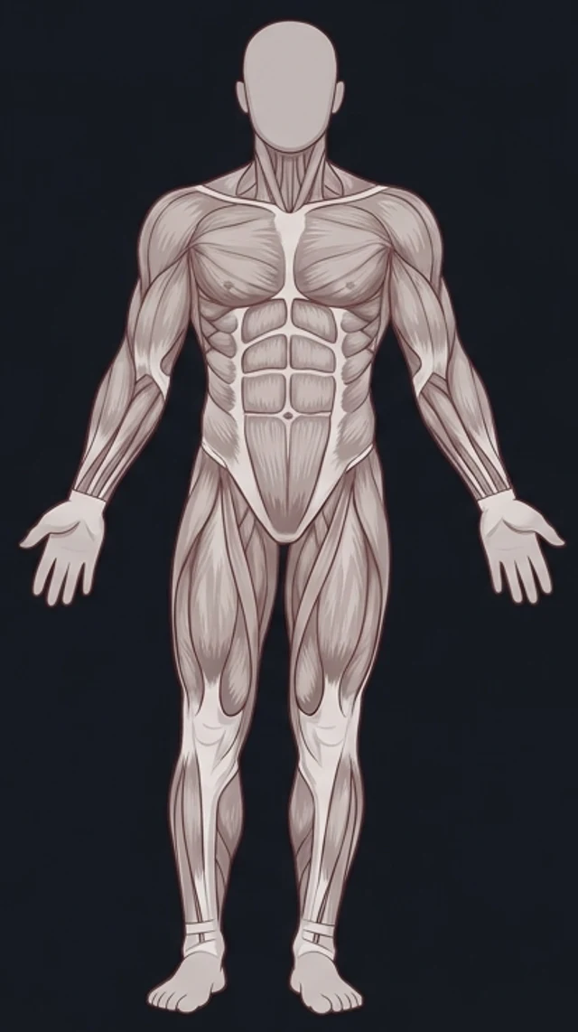 front view of the muscular system
